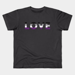 Asexual Pride Flag LOVE Kids T-Shirt